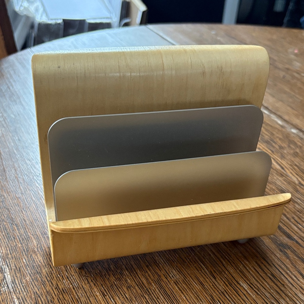 Michael Graves Molded plywood aluminum Letter Holder MCM desk top MCM
